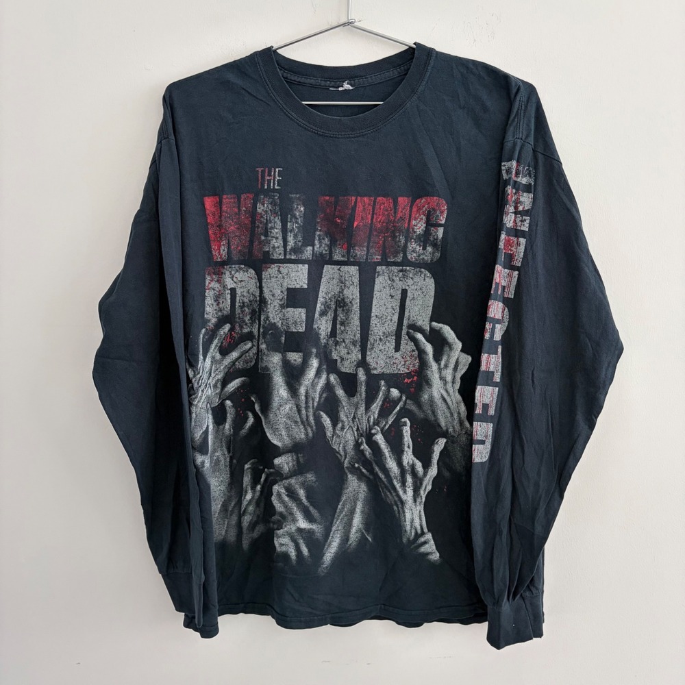 The Walking Dead AMC Mens Black Long Sleeve Graphic T-Shirt Large